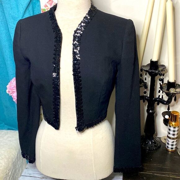🌷 Angelo Mozillo🌷 Pure Virgin Wool Crop Blazer Jacket Made in Italy - Picture 4 of 11